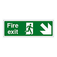 Fire exit arrow down right sign