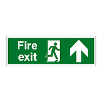 Fire exit arrow up sign