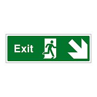 Exit arrow down right sign