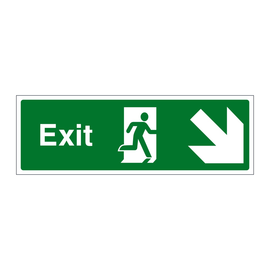 Exit arrow down right sign