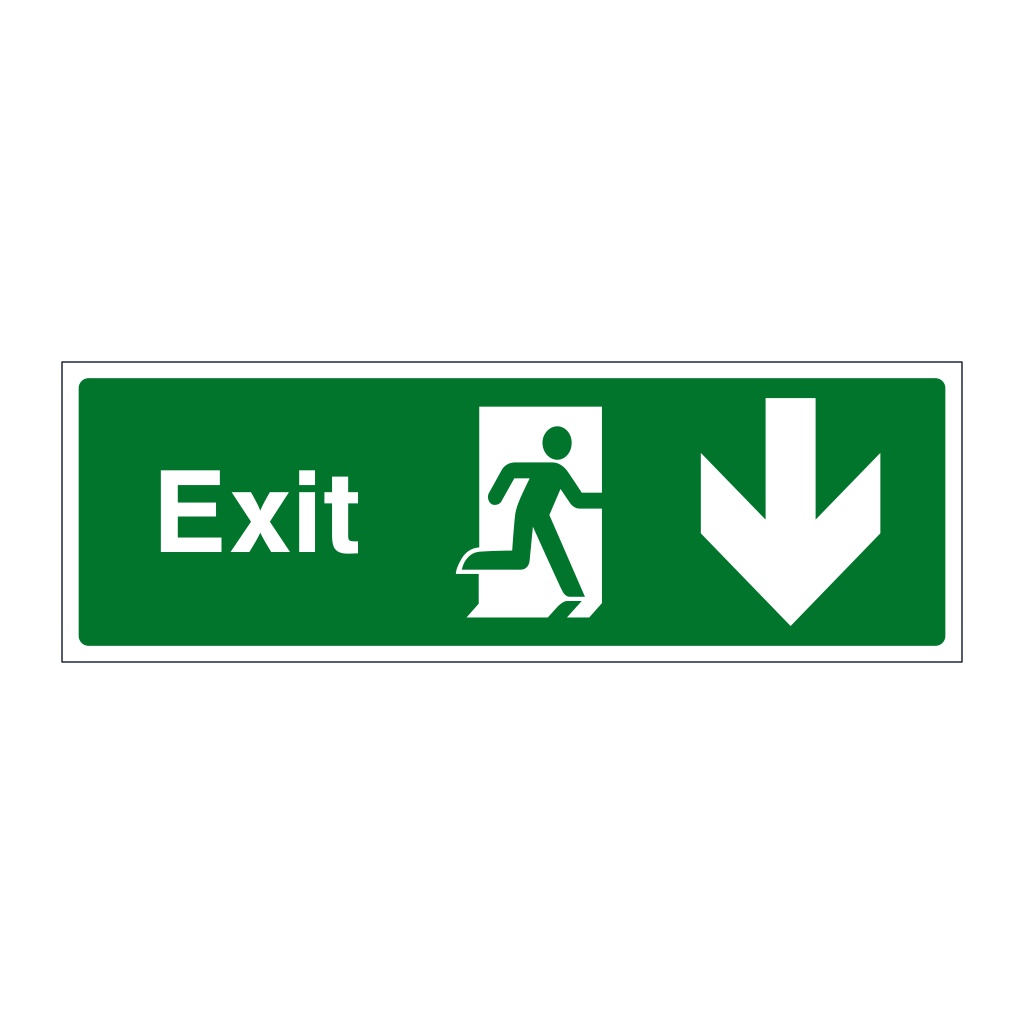 Exit arrow down sign