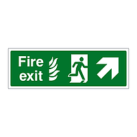 Fire exit NHS running man arrow up right sign