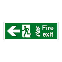 Fire exit NHS running man arrow left sign