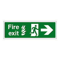 Fire Exit NHS Running Man Arrow Right sign