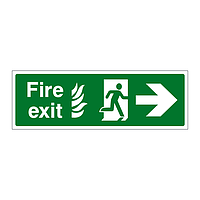 Fire exit NHS running man arrow right sign