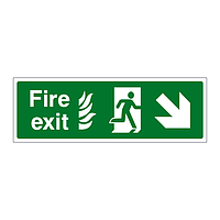 Fire exit NHS running man arrow down right sign