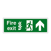 Fire Exit NHS Running Man Arrow Up sign