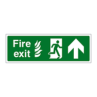 Fire exit NHS running man arrow up sign