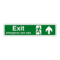 Exit Emergency use only Arrow Up sign