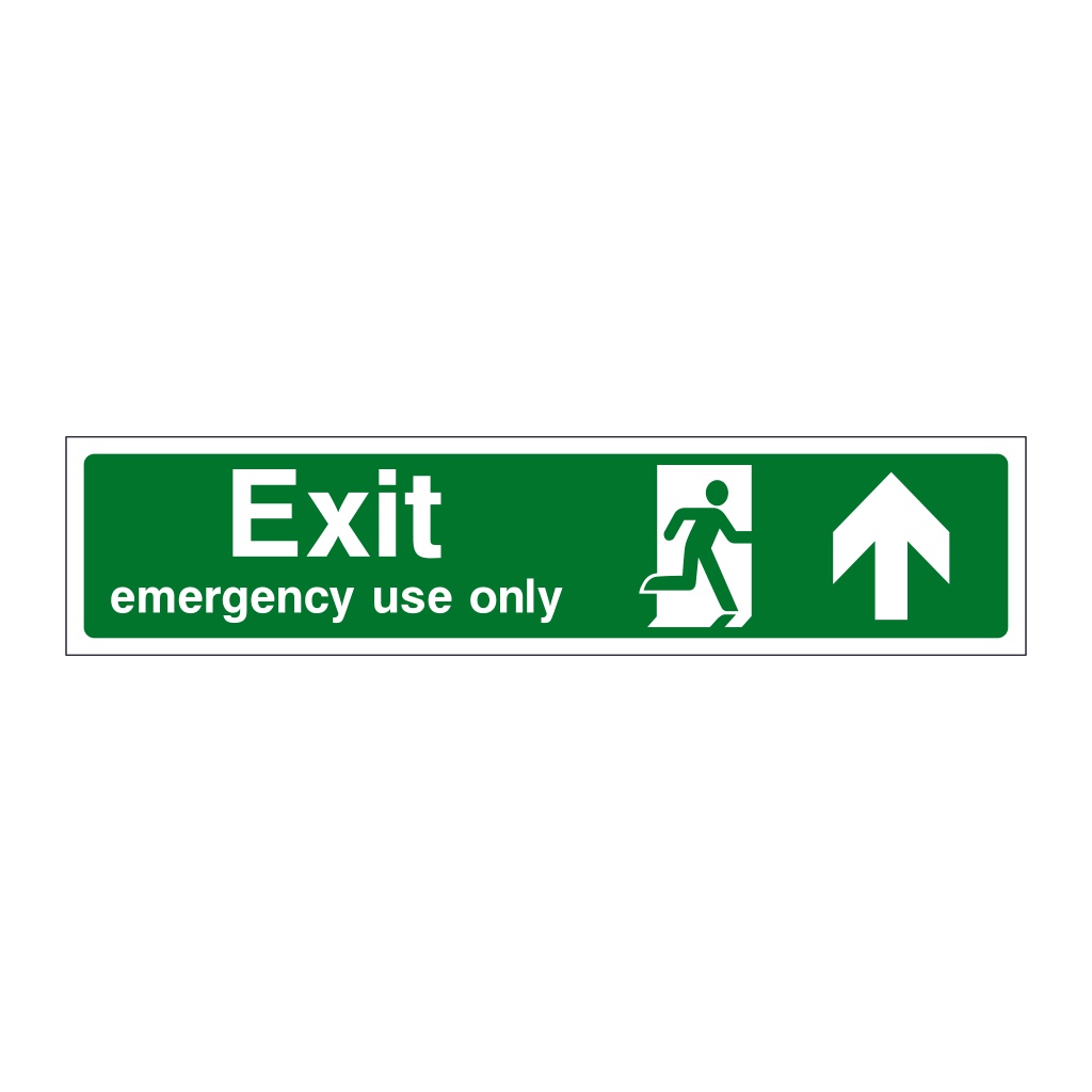 Exit Emergency use only arrow up sign