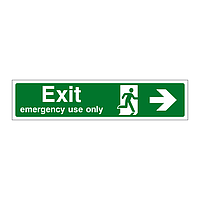 Exit Emergency use only Arrow Right sign