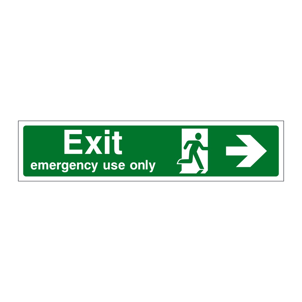 Exit Emergency use only arrow right sign