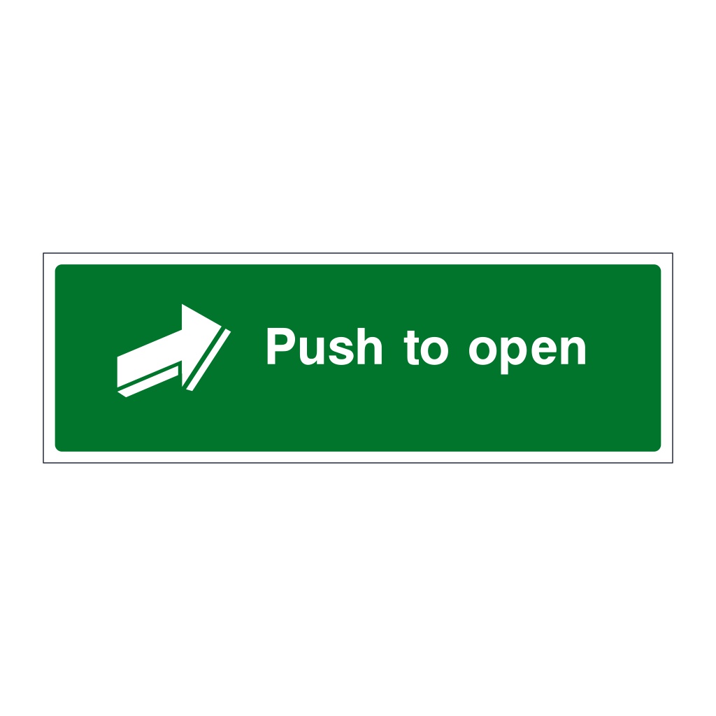 Push to open open sign