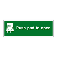 Push pad to open hand symbol sign