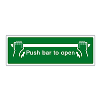 Push bar to open hand symbol sign