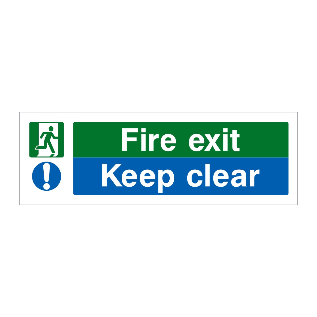 Fire exit keep clear sign