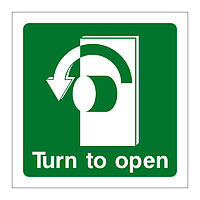 Turn to open anti-clockwise sign