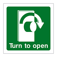 Turn to open clockwise sign