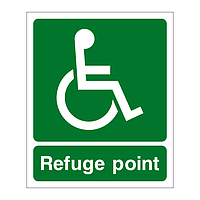 Refuge point disabled symbol sign