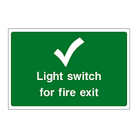 Light switch for fire exit sign