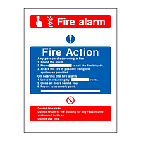 Fire action & fire alarm sign