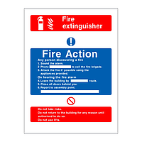 Fire action & fire extinguisher sign