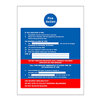 Fire action points 1 - 5 sign
