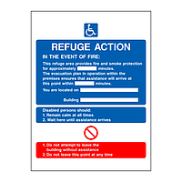 Refuge action sign