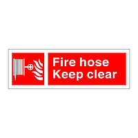 Fire hose Keep clear sign