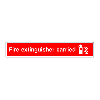 Fire extinguisher carried sign