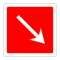 Fire arrow down right sign