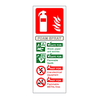 Foam spray fire extinguisher Identification Sign