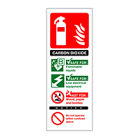 Carbon dioxide fire extinguisher identification sign