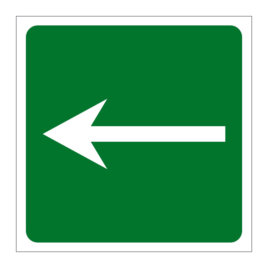 First aid arrow left sign