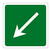 First aid arrow down left sign