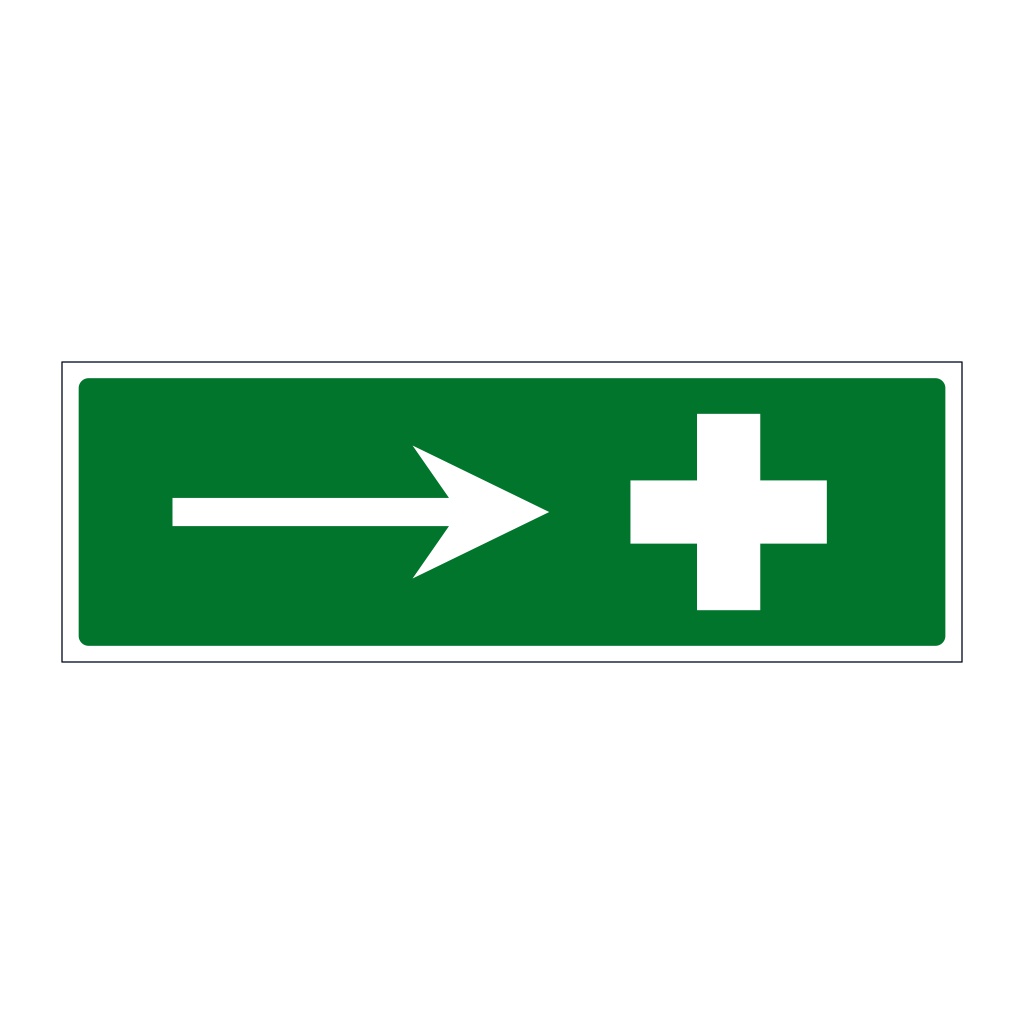 First aid symbol arrow right sign