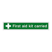 First aid kit carried sign