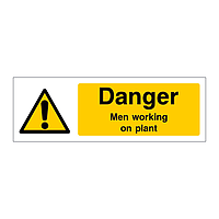 Danger Men working on plant sign