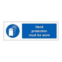 Hand protection must be worn sign