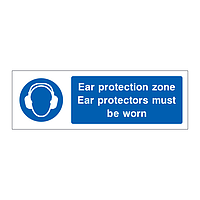 Ear protection zone Ear protectors must be worn sign