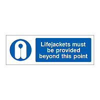 Lifejackets must be provided beyond this point sign