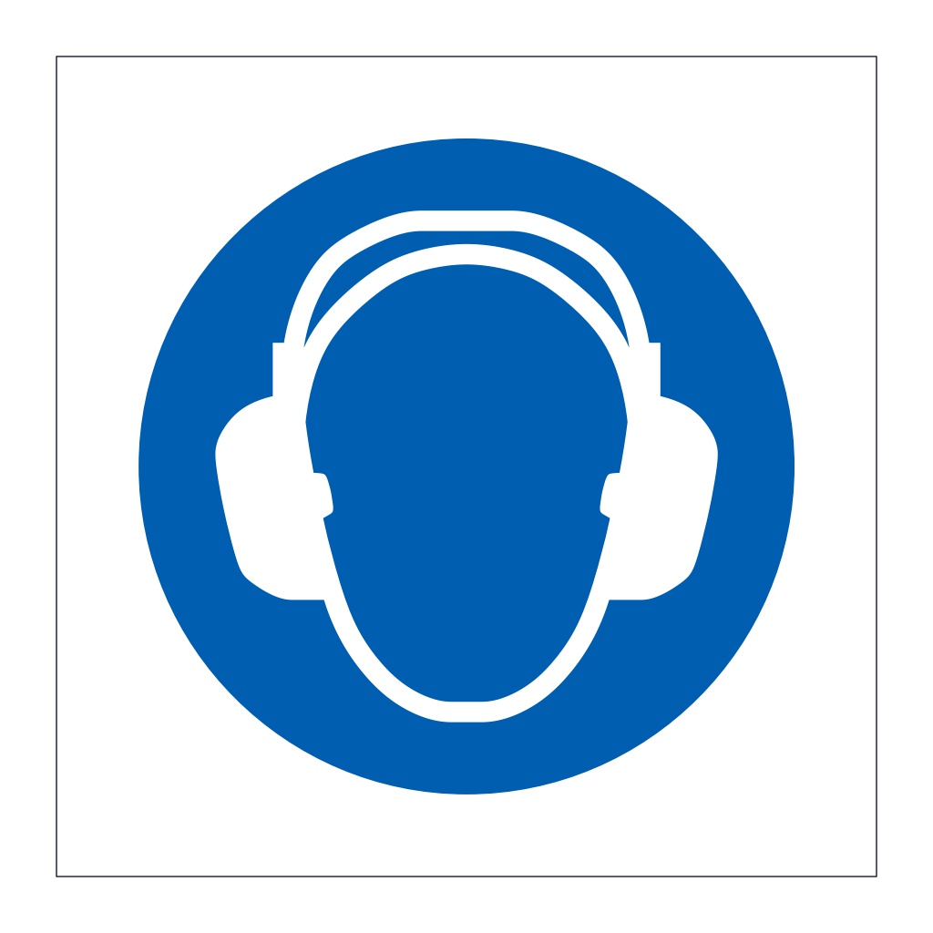 Ear protection symbol sign