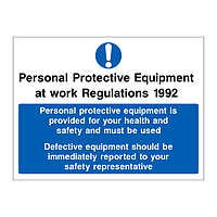 Personal Protective Equipment is provided sign