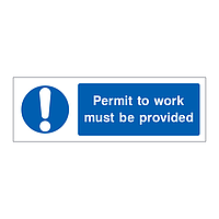 Permit to work must be provided sign