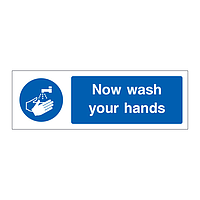 Now wash your hands sign