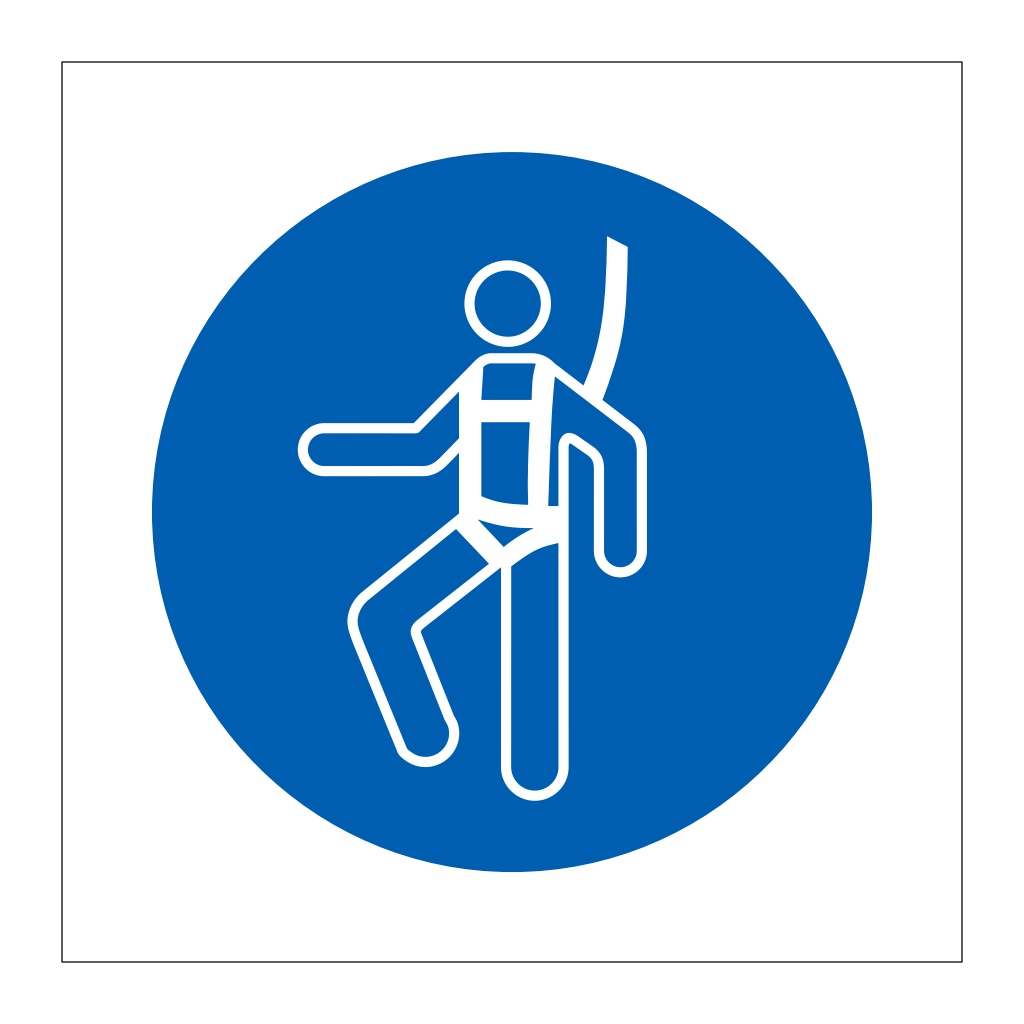 Safety harness symbol sign