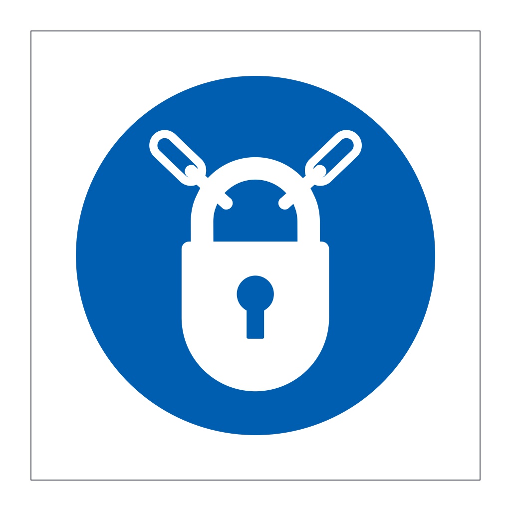 Keep locked symbol sign | British Safety Signs