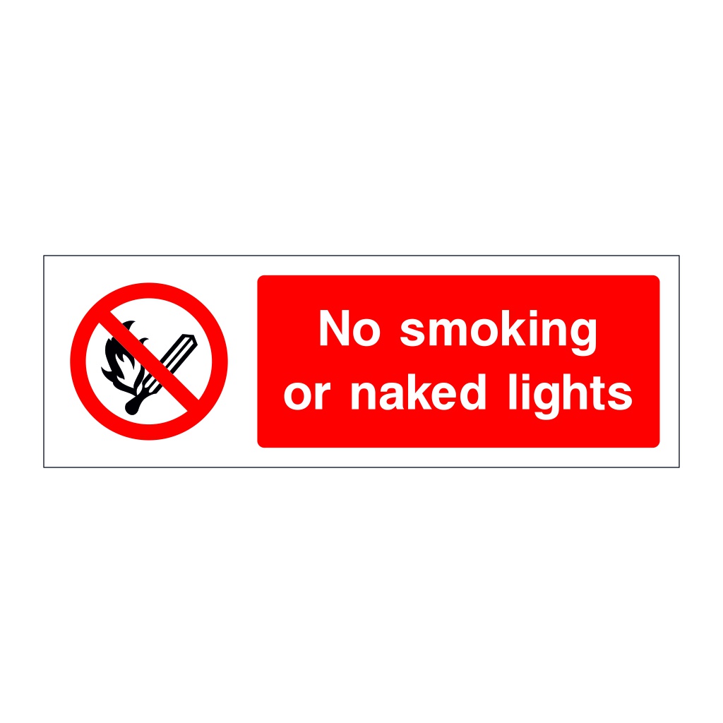 No smoking or naked lights sign