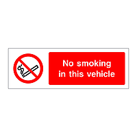 No smoking in this vehicle sign