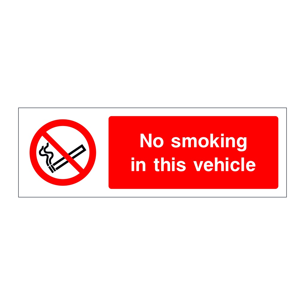 No smoking in this vehicle sign